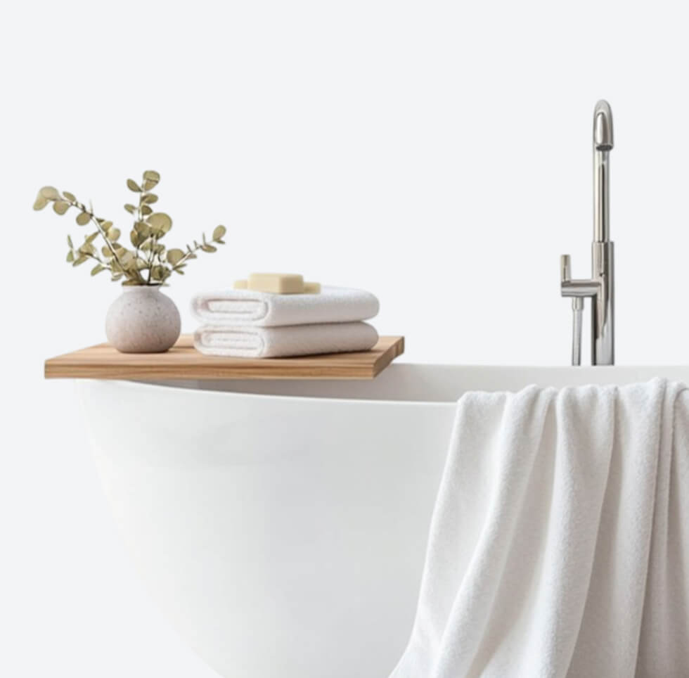 Badewanne Mit Handtuch Und Dekoration