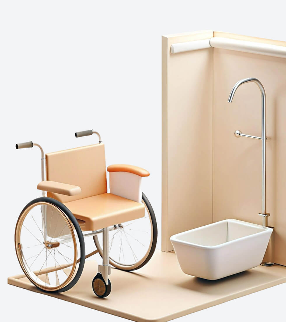 Barrierefreies Bad Mit Rollstuhl Und Dusche