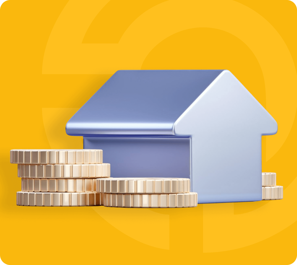 Haus Und Münzen Als Finanzsymbol Icon